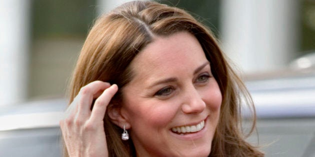 The Duchess of Cambridge arrives for her visit to the XLP community bus and the XLP mobile recording studio on the Hazel Grove Estate, Sydenham, London.