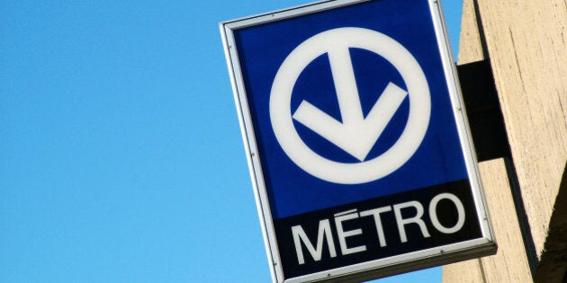 Metro transit sign in Montreal Canada.