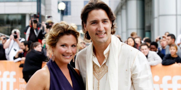 TORONTO, ON - SEPTEMBER 09: Sophie Gregoire and Justin Trudeau arrive at the 'Midnight's Children' Premiere at the 2012 Toronto International Film Festival at Roy Thomson Hall on September 9, 2012 in Toronto, Canada. (Photo by Jemal Countess/Getty Images)