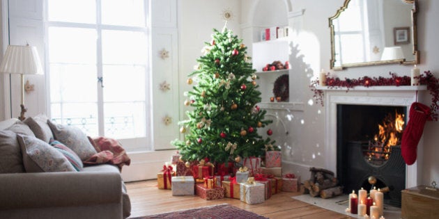 Christmas tree surrounded with gifts