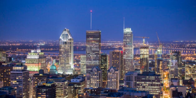 Montreal downtown at dusk