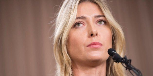 Russian tennis player Maria Sharapova speaks at a press conference in Los Angeles, on March 7, 2016. The former world number one announced she failed a doping test at the Australian Open, saying a change in the World-Anti-Doping Agency banned list led to the violation.Sharapova said she tested positive for Meldonium, a substance she had been taking since 2006 but one that was added to the banned list this year. / AFP / ROBYN BECK (Photo credit should read ROBYN BECK/AFP/Getty Images)