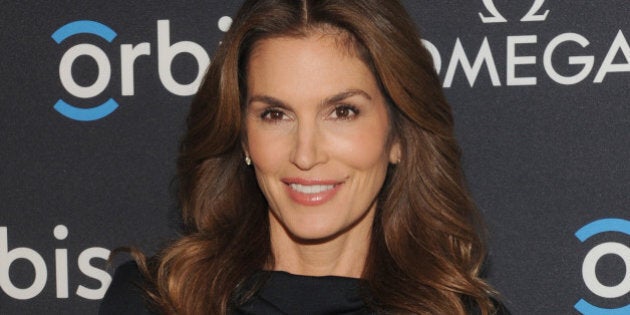 NEW YORK, NY - FEBRUARY 05: Model, OMEGA Brand Ambassador Cindy Crawford attends the screening of 'The Hospital In The Sky' presented by OMEGA at New York Historical Society on February 5, 2015 in New York City. (Photo by Craig Barritt/Getty Images for Omega)