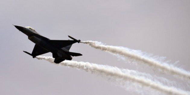 A Pakistani F-16 fighter performs a flypast during the Pakistan Day military parade in Islamabad on March 23, 2016.Pakistan National Day commemorates the passing of the Lahore Resolution, when a separate nation for the Muslims of The British Indian Empire was demanded on March 23, 1940. / AFP / AAMIR QURESHI (Photo credit should read AAMIR QURESHI/AFP/Getty Images)