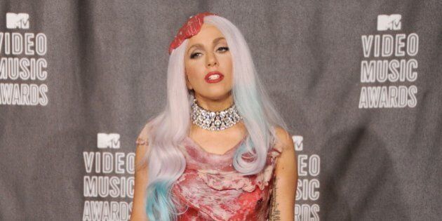 LOS ANGELES, CA - SEPTEMBER 12: Lady Gaga poses in the press room at the 2010 MTV Video Music Awards at the Nokia Theatre on September 13, 2010 in Los Angeles, CA. (Photo by Gregg DeGuire/FilmMagic)