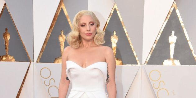 Lady Gaga arrives at the Oscars on Sunday, Feb. 28, 2016, at the Dolby Theatre in Los Angeles. (Photo by Jordan Strauss/Invision/AP)