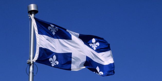 QUEBEC, CANADA - 1992/01/01: Canada,quebec,quebec City, Quebec Provincial Flag. (Photo by Wolfgang Kaehler/LightRocket via Getty Images)