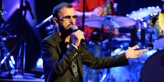 FORT LAUDERDALE, FL - OCTOBER 21: Ringo Starr and his All Star Band performs at Au Rene Theater at Broward Ceneter for Performing Arts on October 21, 2014 in Fort Lauderdale, Florida. (Photo by Larry Marano/Getty Images)