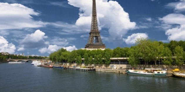 Eiffel tower and bank of river Seine