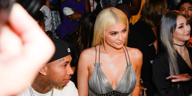 NEW YORK, NY - SEPTEMBER 10: Tyga and Kylie Jenner attends the Alexander Wang show during New York Fashion Week at Pier 94 on September 10, 2016 in New York City. (Photo by Presley Ann/Patrick McMullan via Getty Images)