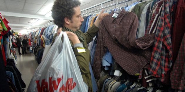 11/230/06 pics of matt baram,who used to work in value village and is now the star of the series punched up on the comedy network.shots of him shopping at value village. (Photo by Colin McConnell/Toronto Star via Getty Images)