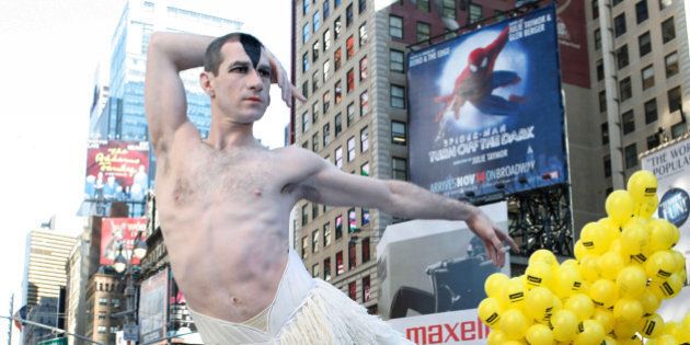 NEW YORK - OCTOBER 13: Lead dancer Jonathan Ollivier poses during 'Matthew Bourne's Swan Lake' cast photocall in Times Square on October 13, 2010 in New York City. (Photo by John Lamparski/WireImage)