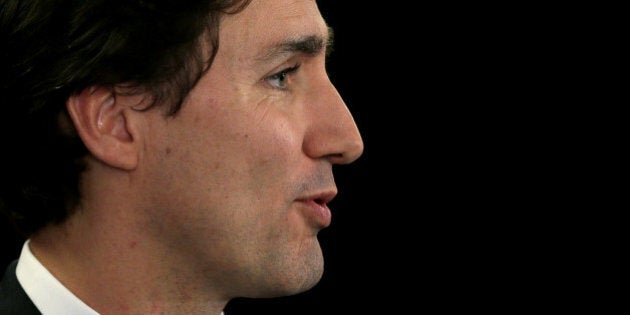 Canadian Prime Minister Justin Trudeau speaks during a press conference following a speech on diversity, at Canada House in London, Wednesday Nov. 25, 2015. (AP Photo/Tim Ireland)