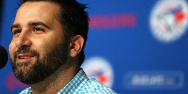 TORONTO, ON- JULY 30 - Toronto Blue Jays General Manager Alex Anthopoulos announces his trade with the Detroit Tigers for starting pitcher David Price in Toronto. July 30, 2015. (Steve Russell/Toronto Star via Getty Images)