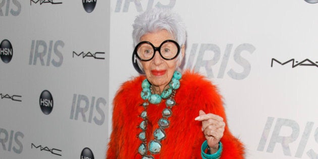 Iris Apfel attends the premiere of