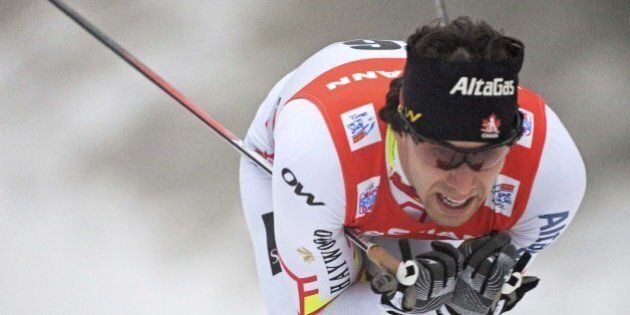 Winner Alex Harvey of Canada skis during the men freestyle 4.5 km prologue at the cross country Tour de Ski competition in Oberhof, Germany, Saturday, Dec. 28, 2013. (AP Photo/Jens Meyer)