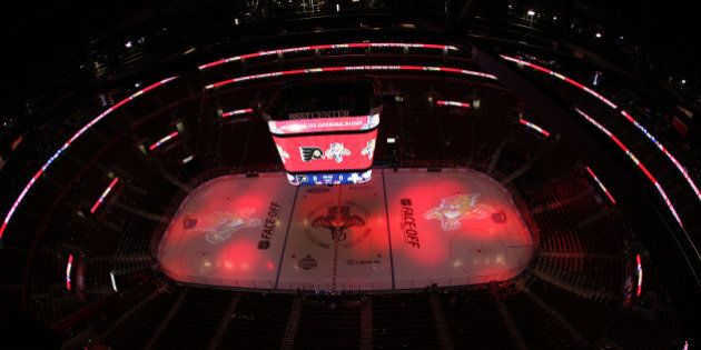 SUNRISE, FL - OCTOBER 10: A general view of the arena and video cube prior to the start of the game between the Florida Panthers and the Philadelphia Flyers at the BB&T Center on October 10, 2015 in Sunrise, Florida. (Photo by Eliot J. Schechter/NHLI via Getty Images)