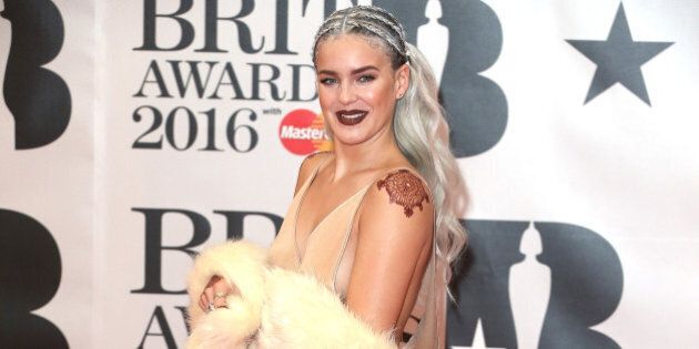 LONDON, ENGLAND - FEBRUARY 24: Anne-Marie attends the BRIT Awards 2016 at The O2 Arena on February 24, 2016 in London, England. (Photo by Fred Duval/FilmMagic)