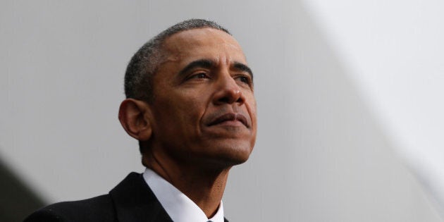 BOSTON - MARCH 30: President Barack Obama speaks during a formal ceremony to dedicate the Edward M. Kennedy Institute for the United States Senate in Boston on March 30, 2015. (Photo by Jessica Rinaldi/The Boston Globe via Getty Images)