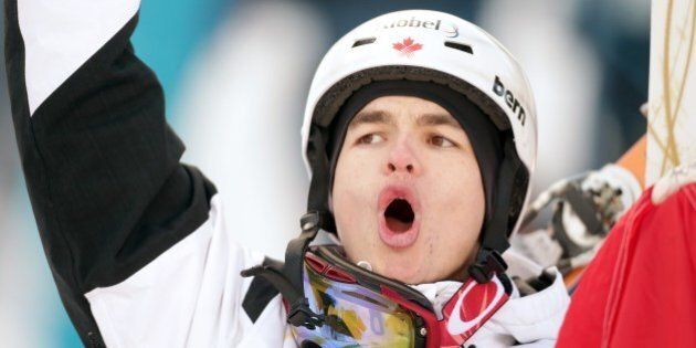 Canada's Mikael Kingsbury reacts after winning the Men's Dual Moguls final of FIS Freestyle and Snowboarding World Ski Championships 2015 in Kreischberg, Austria on January 19, 2015. AFP PHOTO / LISI NIESNER (Photo credit should read LISI NIESNER/AFP/Getty Images)