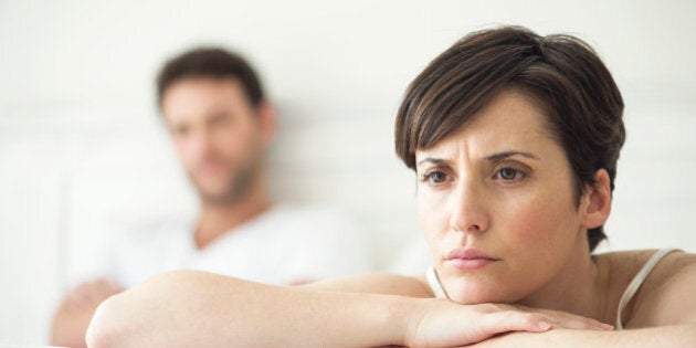 Couple not speaking after disagreement in bed