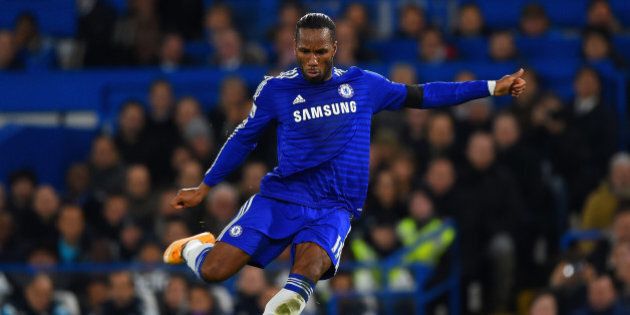 LONDON, ENGLAND - DECEMBER 03: Didier Drogba of Chelsea in action during the Barclays Premier League match between Chelsea and Tottenham Hotspur at Stamford Bridge on December 3, 2014 in London, England. (Photo by Shaun Botterill/Getty Images)