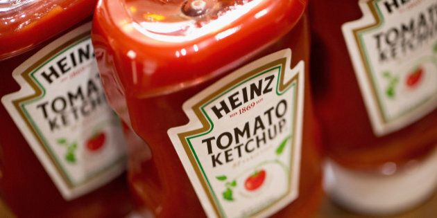 CHICAGO, IL - MARCH 25: In this photo illustration, Heinz Tomato Ketchup is shown on March 25, 2015 in Chicago, Illinois. Kraft Foods Group Inc. said it will merge with H.J. Heinz Co. to form the third largest food and beverage company in North America with revenue of about $28 billion. (Photo Illustration by Scott Olson/Getty Images)