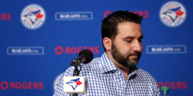 Toronto, Canada - July 31 - Blue Jays General Manager Alex Anthopoulos speaks to the media after trade deadline at the Rogers Centre in Toronto on July 31, 2015. (Cole Burston/Toronto Star via Getty Images)