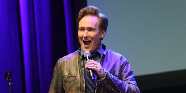 LOS ANGELES, CA - JANUARY 28: Comedian Conan O'Brien performs during 'End the Sentence: A Benefit for The Innocence Project' at Club Nokia on January 28, 2015 in Los Angeles, California. (Photo by Taylor Hill/Getty Images)