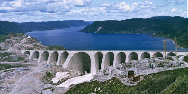 The construction of the Daniel-Johnson Dam on the Manicouagan River, Quebec, Canada, circa 1965. (Photo by Adrian Ace Williams/Archive Photos/Getty Images)
