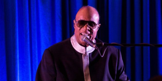 NEW ORLEANS, LA - DECEMBER 01: Stevie Wonder performs at a fundraiser for Senator Mary Landrieu at the Windsor Court Hotel on December 1, 2014 in New Orleans, Louisiana. (Photo by Josh Brasted/Getty Images)