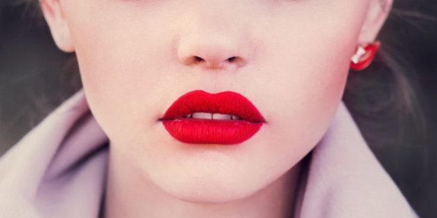 girl with red lips. photo in...
