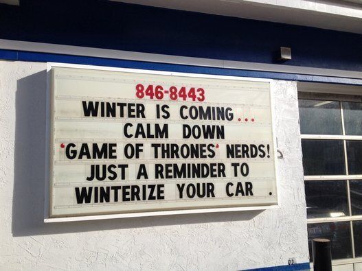 You know nothing about car maintenance, Jon Snow.