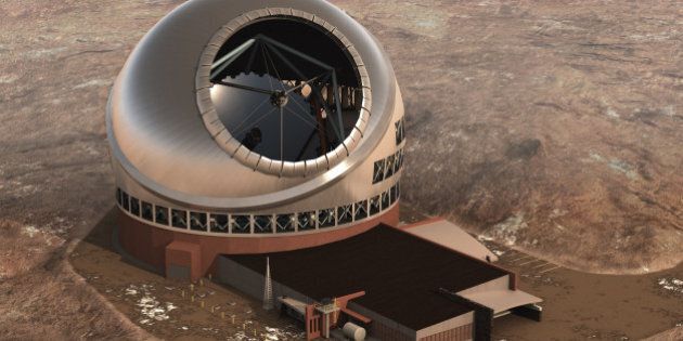 In this artist rendition provided by TMT, the Thirty Meter Telescope is seen. China and India have signed on to be partners for a project to build the Thirty Meter Telescope, which will be the world's largest when it's finished in 2018, at the summit of Mauna Kea volcano in Hawaii. It's the first time either nation has joined a major telescope involved in research on the frontiers of astronomy. The TMT observatory will be so powerful it will allow scientists to see some 13 billion light years away and get a glimpse into the early years of the universe. (AP Photo/Thirty Meter Telescope)