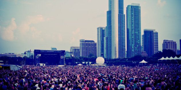 CHICAGO, IL - AUGUST 03: (EDITORS NOTE: This image was processed using digital filters) General atmosphere of Lollapalooza 2014 at Grant Park on August 3, 2014 in Chicago, Illinois. (Photo by Timothy Hiatt/Getty Images)