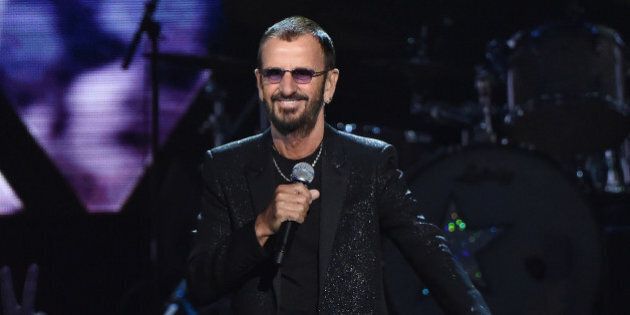 CLEVELAND, OH - APRIL 18: Inductee Ringo Starr performs onstage during the 30th Annual Rock And Roll Hall Of Fame Induction Ceremony at Public Hall on April 18, 2015 in Cleveland, Ohio. (Photo by Mike Coppola/Getty Images)