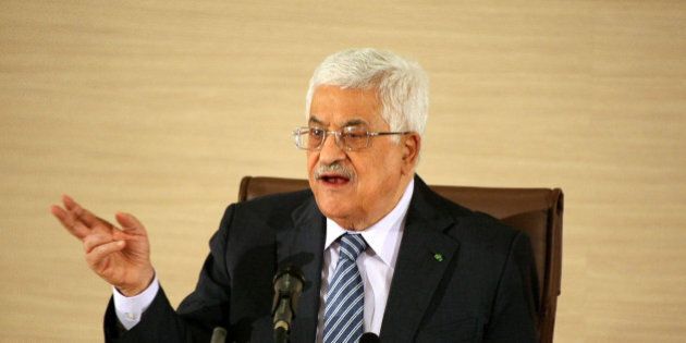 ALGIERS, ALGERIA - DECEMBER 23: Palestinian President Mahmoud Abbas holds a press conference in Algiers, Algeria on December 23, 2014. (Photo by Bechir Ramzy/Anadolu Agency/Getty Images)