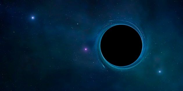 Black hole, computer artwork.