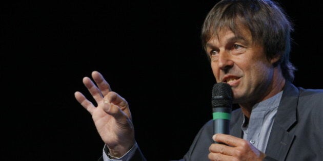 Nicolas Hulot , a popular presenter of French nature TV shows announcing his candidacy for the upcoming presidential elections, in Sevran, north of Paris, Wednesday, April, 13, 2011. The presidential elections will take place in May 2012. (AP Photo/Jacques Brinon)