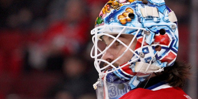 MONTREAL, QC - MAY 17: Peter Budaj #30 of the Montreal Canadiens looks on from in goal while taking on the New York Rangers in the third period in Game One of the Eastern Conference Finals of the 2014 NHL Stanley Cup Playoffs at the Bell Centre on May 17, 2014 in Montreal, Canada. (Photo by Francois Laplante/FreestylePhoto/Getty Images)