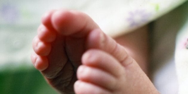 Close up of baby feet