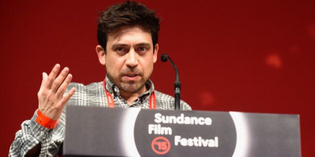 PARK CITY, UT - JANUARY 31: Director Alfonso Gomez-Rejon of 'Me and Earl and the Dying Girl' accepts the U.S. Dramatic Grand Jury Prize onstage at the Awards Night Ceremony during the 2015 Sundance Film Festival at the Basin Recreation Field House on January 31, 2015 in Park City, Utah. (Photo by Fred Hayes/Getty Images for Sundance)