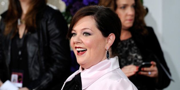 BEVERLY HILLS, CA - JANUARY 11: 72nd ANNUAL GOLDEN GLOBE AWARDS -- Pictured: Actress Melissa McCarthy arrives to the 72nd Annual Golden Globe Awards held at the Beverly Hilton Hotel on January 11, 2015. (Photo by Kevork Djansezian/NBC/NBC via Getty Images)