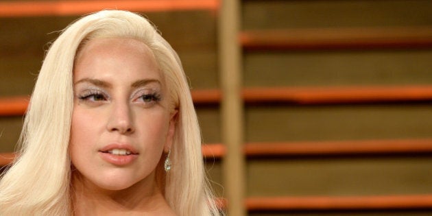 WEST HOLLYWOOD, CA - MARCH 02: Musician Lady Gaga attends the 2014 Vanity Fair Oscar Party hosted by...