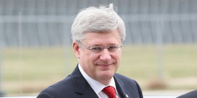 WINNIPEG, MB - MAY 21: Prime Minister of Canada Stephen Harper attends the Stevenson Campus Air Hanger on May 21, 2014 in Winnipeg, Canada. The Prince of Wales and Duchess of Cornwall are on a four day visit to Canada. (Photo by Chris Jackson/Getty Images)