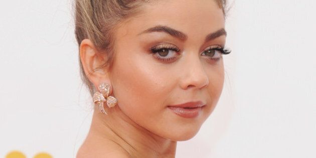 LOS ANGELES, CA - AUGUST 25: Actress Sarah Hyland arrives at the 66th Annual Primetime Emmy Awards at Nokia Theatre L.A. Live on August 25, 2014 in Los Angeles, California. (Photo by Jon Kopaloff/FilmMagic)