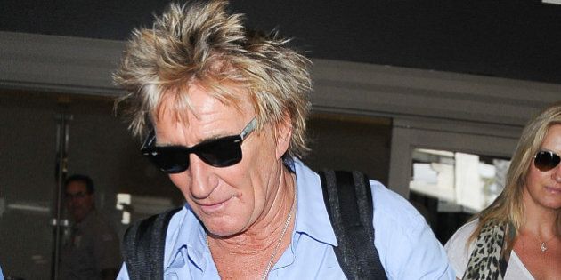 LOS ANGELES, CA - SEPTEMBER 16: Rod Stewart seen at LAX on September 16, 2014 in Los Angeles, California. (Photo by GVK/Bauer-Griffin/GC Images)
