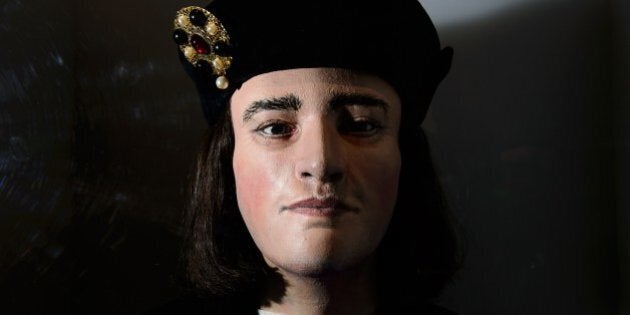 A forensic reconstruction of the head of King Richard III is displayed in the new visitor's centre on the site where his remains were discovered, in Leicester, central England, on July 24, 2014. The centre tells the story of his rise to power, his death in battle and the discovery of his bones, as well as raising questions on how his disability should be portrayed in theatre and film. Exhibits include a remarkably detailed facial reconstruction, and a replica of Richards skeleton that clearly shows his curved spine, as well as his battle injuries, including the fatal blow. Opening on July 26, 2014, the centre hopes to attract up to 100,000 visitors in it's first year. AFP PHOTO/Leon Neal (Photo credit should read LEON NEAL/AFP/Getty Images)