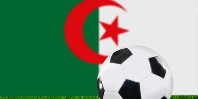 the algerian flag and soccer...