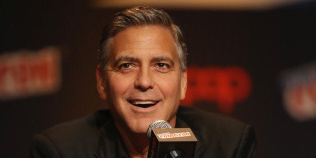 NEW YORK, NY - OCTOBER 09: Actor George Clooney attends Walt Disney Studios' 2014 New York Comic Con presentation of 'Tomorrowland' at the Javits Convention Center on Thursday October 9, 2014 in New York City. (Photo by Jason Carter Rinaldi/Getty Images for Disney)